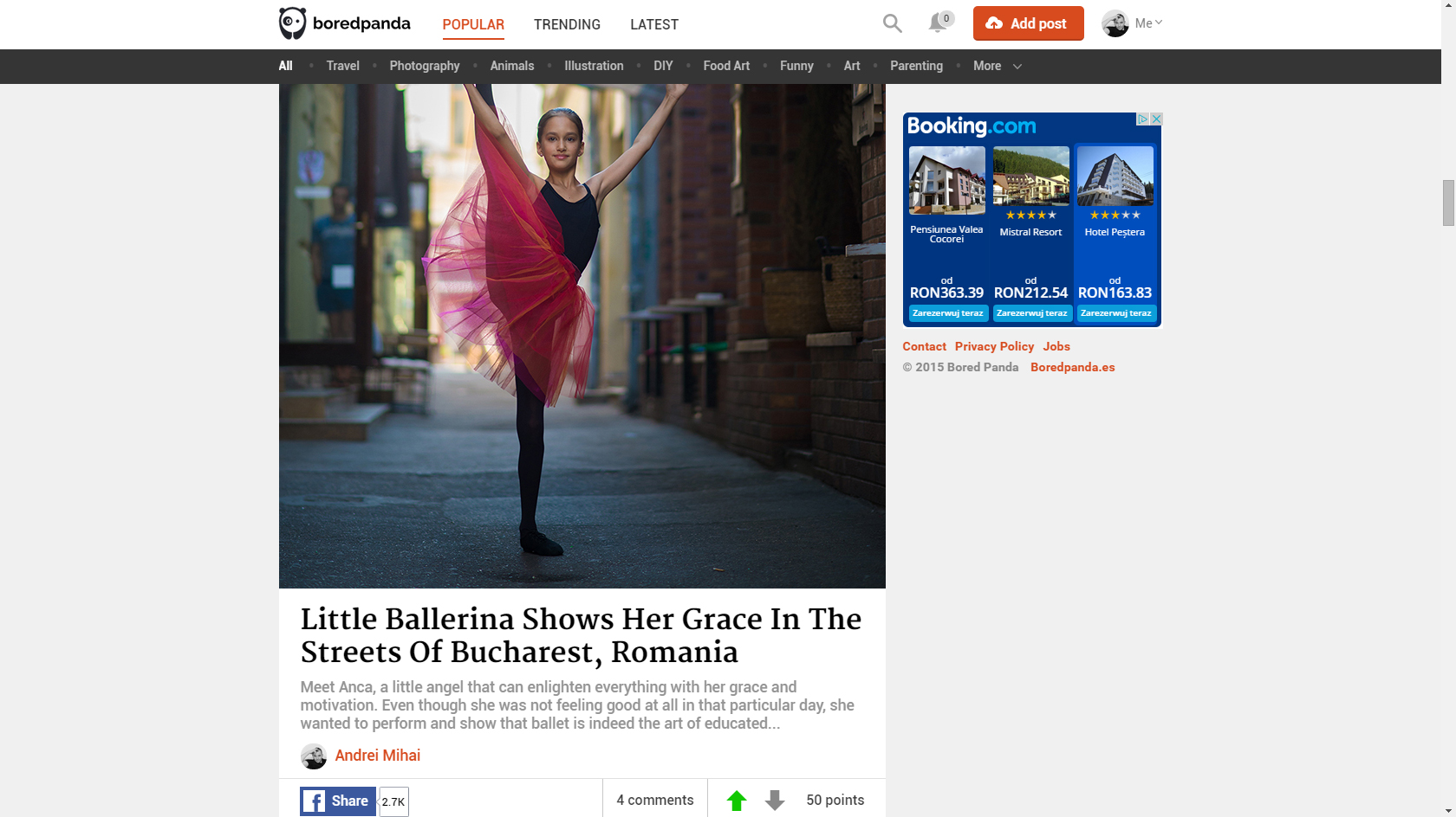 Little Ballerina Goes Popular on BoredPanda